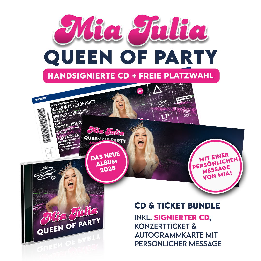 Mia Julia Queen Of Party - Hamburg Handsignierte CD + Ticket Freie Platzwahl 390277
